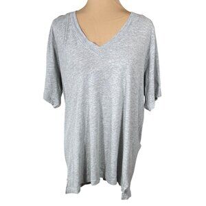 Michael Stars Cyrus Oversized T-Shirt Grey L Large Cotton Shirt Sleeve V-Neck